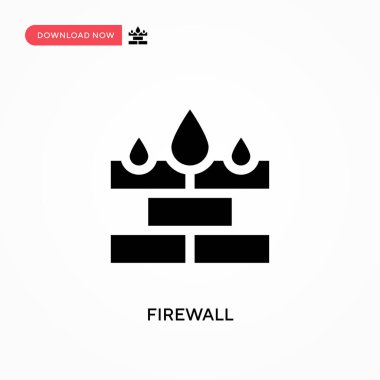 Güvenlik duvarı vektör simgesi. - Evet. Web sitesi veya mobil uygulama için modern, basit düz vektör çizimi