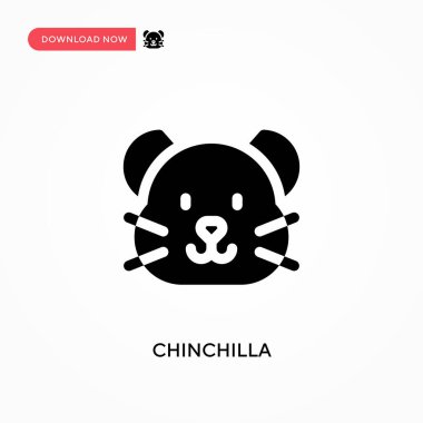 Çinçilla vektör simgesi. - Evet. Web sitesi veya mobil uygulama için modern, basit düz vektör çizimi