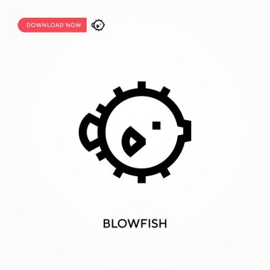 Balon balığı vektör simgesi. - Evet. Web sitesi veya mobil uygulama için modern, basit düz vektör çizimi