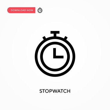 Stopwatch vektör simgesi. - Evet. Web sitesi veya mobil uygulama için modern, basit düz vektör çizimi