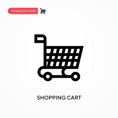 Alışveriş arabası vektör ikonu. - Evet. Web sitesi veya mobil uygulama için modern, basit düz vektör çizimi