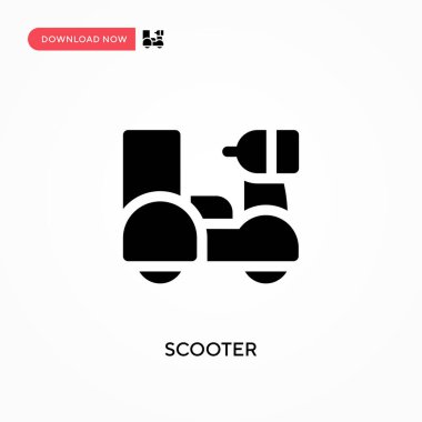 Scooter vektör simgesi. - Evet. Web sitesi veya mobil uygulama için modern, basit düz vektör çizimi