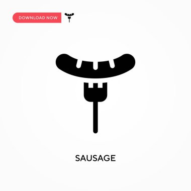 Sosis vektör simgesi. - Evet. Web sitesi veya mobil uygulama için modern, basit düz vektör çizimi