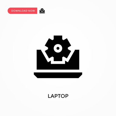Laptop vektör simgesi. - Evet. Web sitesi veya mobil uygulama için modern, basit düz vektör çizimi