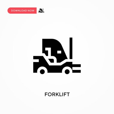 Forklift vektör simgesi. - Evet. Web sitesi veya mobil uygulama için modern, basit düz vektör çizimi