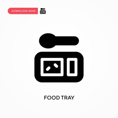 Yemek tepsisi vektör simgesi. - Evet. Web sitesi veya mobil uygulama için modern, basit düz vektör çizimi