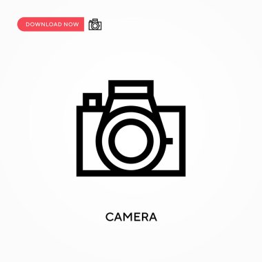 Kamera vektör simgesi. - Evet. Web sitesi veya mobil uygulama için modern, basit düz vektör çizimi