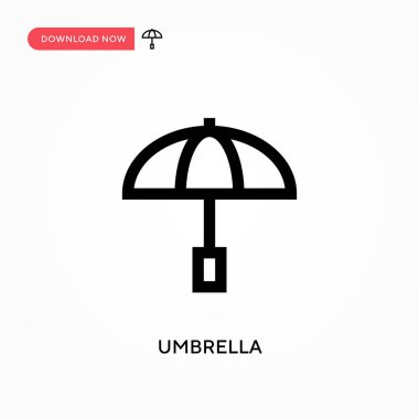 Şemsiye vektör simgesi. - Evet. Web sitesi veya mobil uygulama için modern, basit düz vektör çizimi