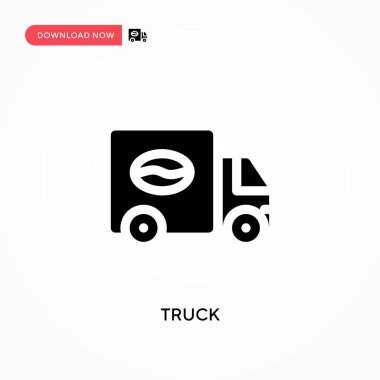 Kamyon vektör simgesi. - Evet. Web sitesi veya mobil uygulama için modern, basit düz vektör çizimi