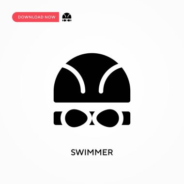 Yüzücü vektör simgesi. - Evet. Web sitesi veya mobil uygulama için modern, basit düz vektör çizimi