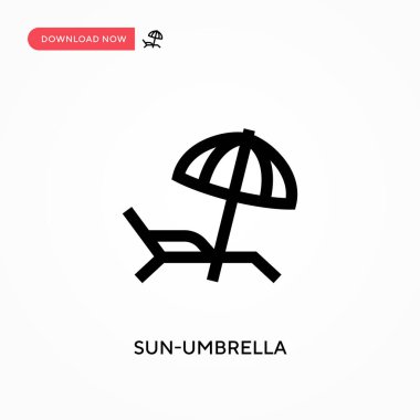 Güneş şemsiyesi vektör simgesi. - Evet. Web sitesi veya mobil uygulama için modern, basit düz vektör çizimi