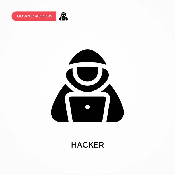 Hackare Vektor Ikon Modern Enkel Platt Vektor Illustration För Webbplats — Stock vektor