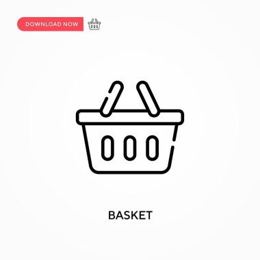 Basket Basit vektör simgesi. Web sitesi veya mobil uygulama için modern, basit düz vektör çizimi