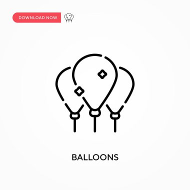 Balonlar basit vektör simgesi. Web sitesi veya mobil uygulama için modern, basit düz vektör çizimi