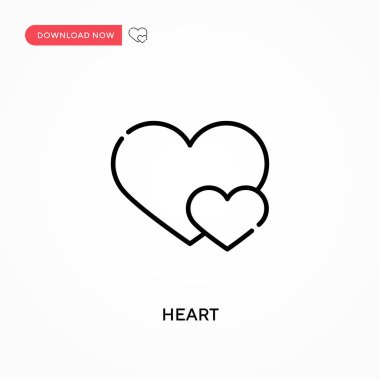 Kalp Basit vektör simgesi. Web sitesi veya mobil uygulama için modern, basit düz vektör çizimi