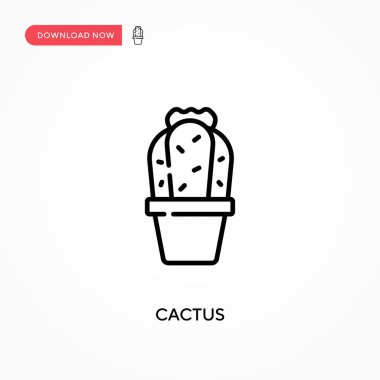 Kaktüs basit vektör simgesi. Web sitesi veya mobil uygulama için modern, basit düz vektör çizimi