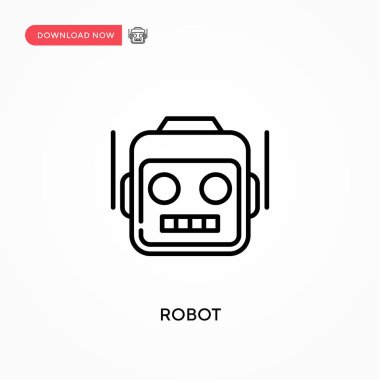 Robot Basit vektör simgesi. Web sitesi veya mobil uygulama için modern, basit düz vektör çizimi