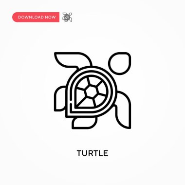 Kaplumbağa Basit vektör simgesi. Web sitesi veya mobil uygulama için modern, basit düz vektör çizimi