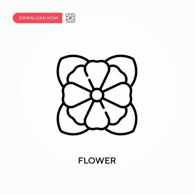 Çiçek Basit vektör simgesi. Web sitesi veya mobil uygulama için modern, basit düz vektör çizimi