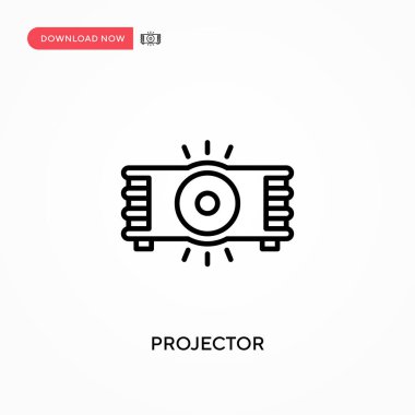 Projektör Basit vektör simgesi. Web sitesi veya mobil uygulama için modern, basit düz vektör çizimi