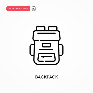 Sırt çantası Basit vektör simgesi. Web sitesi veya mobil uygulama için modern, basit düz vektör çizimi