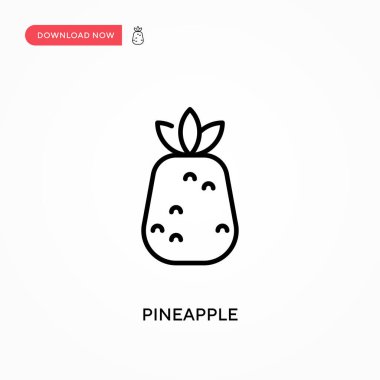 Ananas Basit vektör simgesi. Web sitesi veya mobil uygulama için modern, basit düz vektör çizimi