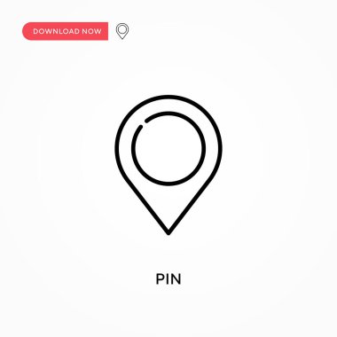Pin Basit vektör simgesi. Web sitesi veya mobil uygulama için modern, basit düz vektör çizimi