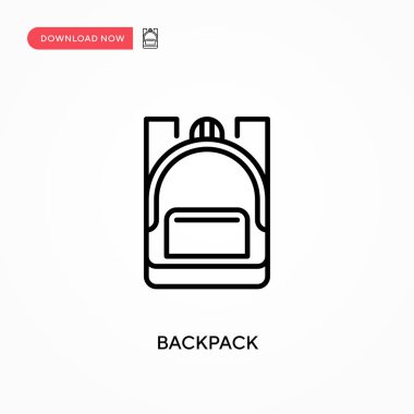 Sırt çantası Basit vektör simgesi. Web sitesi veya mobil uygulama için modern, basit düz vektör çizimi