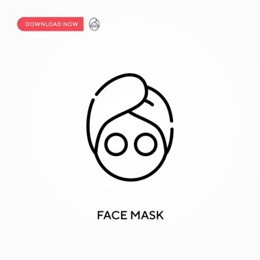 Yüz maskesi Basit vektör simgesi. Web sitesi veya mobil uygulama için modern, basit düz vektör çizimi