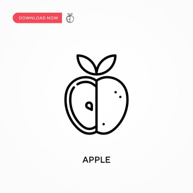 Apple Basit vektör simgesi. Web sitesi veya mobil uygulama için modern, basit düz vektör çizimi