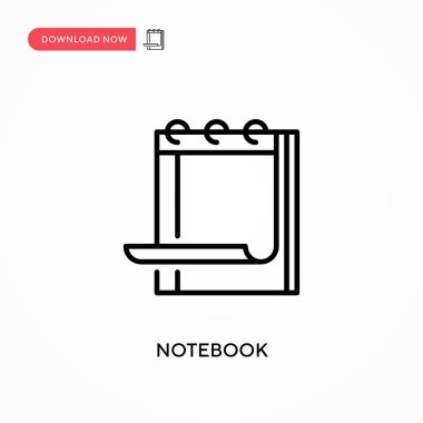 Not Defteri Basit vektör simgesi. Web sitesi veya mobil uygulama için modern, basit düz vektör çizimi