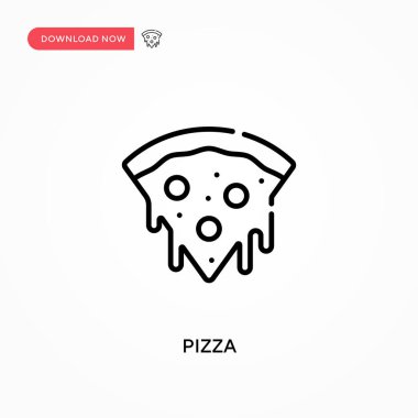Pizza basit vektör simgesi. Web sitesi veya mobil uygulama için modern, basit düz vektör çizimi