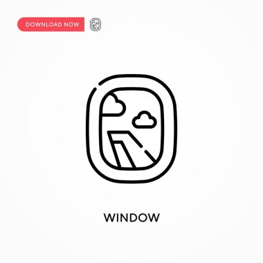 Pencere Basit vektör simgesi. Web sitesi veya mobil uygulama için modern, basit düz vektör çizimi