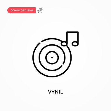 Vynil Basit vektör simgesi. Web sitesi veya mobil uygulama için modern, basit düz vektör çizimi