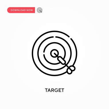 Hedef basit vektör simgesi. Web sitesi veya mobil uygulama için modern, basit düz vektör çizimi