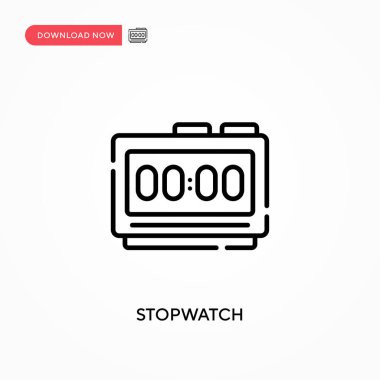 Stopwatch Basit vektör simgesi. Web sitesi veya mobil uygulama için modern, basit düz vektör çizimi