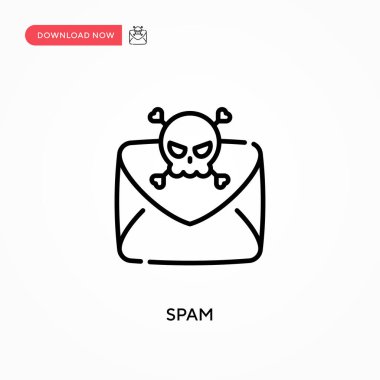 Spam Basit vektör simgesi. Web sitesi veya mobil uygulama için modern, basit düz vektör çizimi