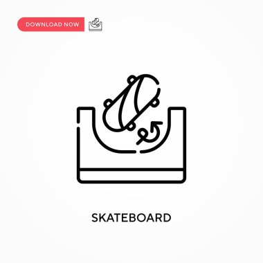 Kaykay basit vektör simgesi. Web sitesi veya mobil uygulama için modern, basit düz vektör çizimi