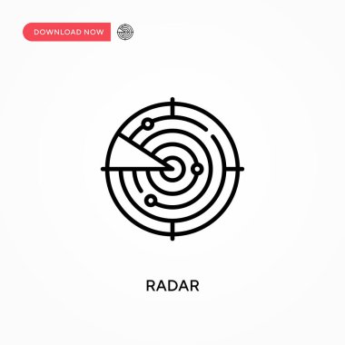 Radar Basit vektör simgesi. Web sitesi veya mobil uygulama için modern, basit düz vektör çizimi