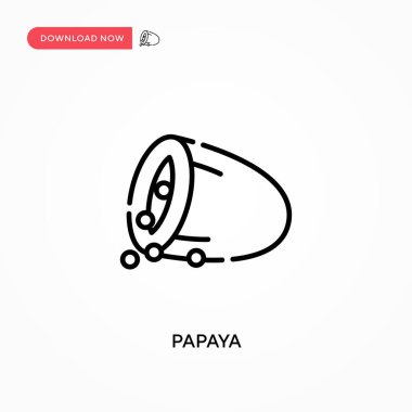 Papaya Basit vektör simgesi. Web sitesi veya mobil uygulama için modern, basit düz vektör çizimi