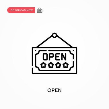 Basit vektör simgesini aç. Web sitesi veya mobil uygulama için modern, basit düz vektör çizimi