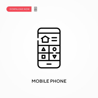 Cep telefonu basit vektör simgesi. Web sitesi veya mobil uygulama için modern, basit düz vektör çizimi