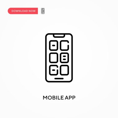 Mobil uygulama Basit vektör simgesi. Web sitesi veya mobil uygulama için modern, basit düz vektör çizimi