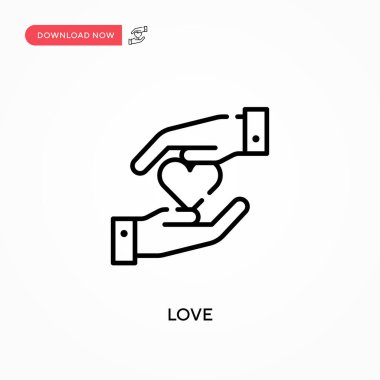 Love Simple vektör simgesi. Web sitesi veya mobil uygulama için modern, basit düz vektör çizimi