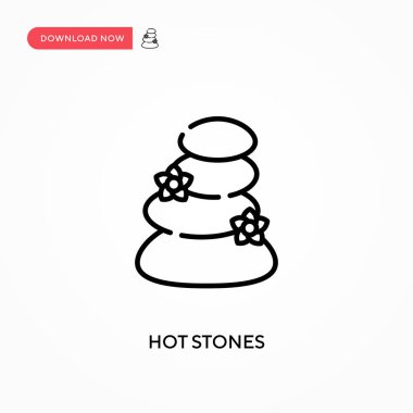 Sıcak taşlar basit vektör simgesi. Web sitesi veya mobil uygulama için modern, basit düz vektör çizimi