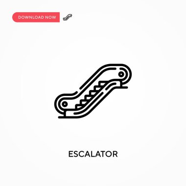 Yürüyen merdiven basit vektör simgesi. Web sitesi veya mobil uygulama için modern, basit düz vektör çizimi