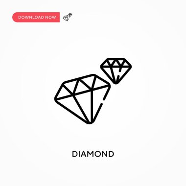 Elmas basit vektör simgesi. Web sitesi veya mobil uygulama için modern, basit düz vektör çizimi