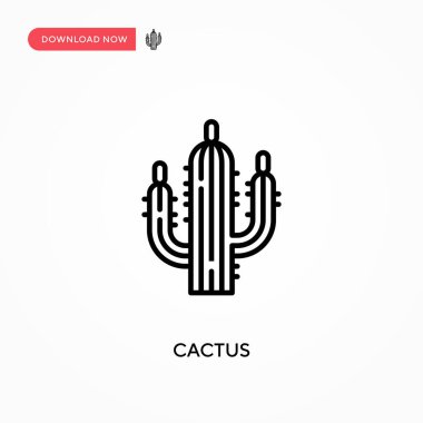 Kaktüs basit vektör simgesi. Web sitesi veya mobil uygulama için modern, basit düz vektör çizimi