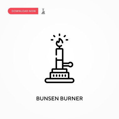 Bunsen brülörü Basit vektör simgesi. Web sitesi veya mobil uygulama için modern, basit düz vektör çizimi