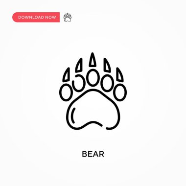 Bear Basit vektör simgesi. Web sitesi veya mobil uygulama için modern, basit düz vektör çizimi
